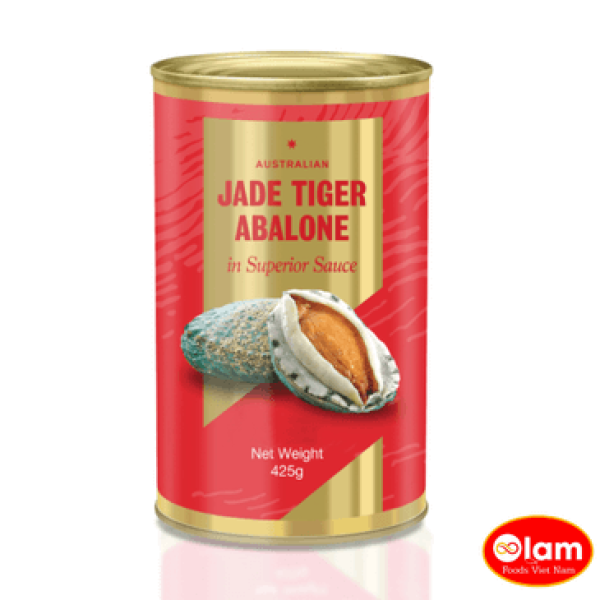 Bào ngư ngâm sốt thương hạng đóng hộp DW105g - cỡ 4/7 - Jade Tiger Abalone / ABALONE IN SUPERIOR SAUCE TIN DW105g 4/7PCS